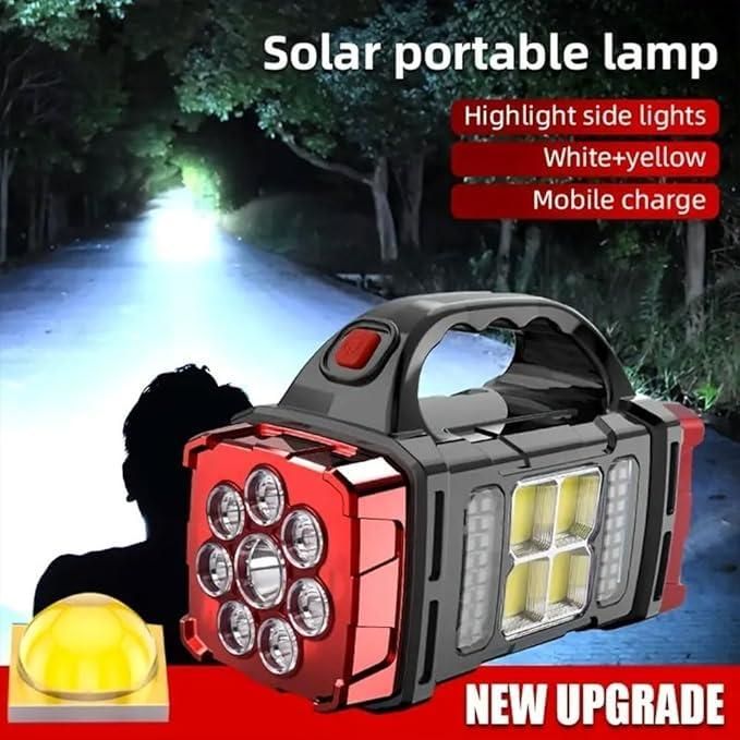 Multifunctional Solar Waterproof Flashlight with USB Charging