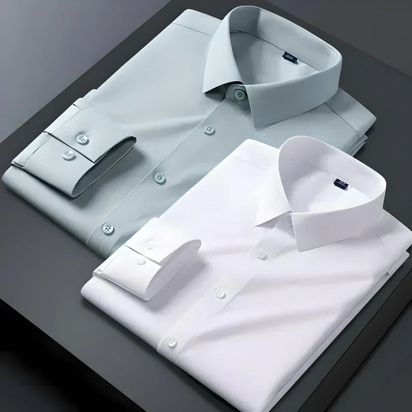 Men's Formal Regular Fit Cotton Full Sleeve Shirt - Pista & White Combo