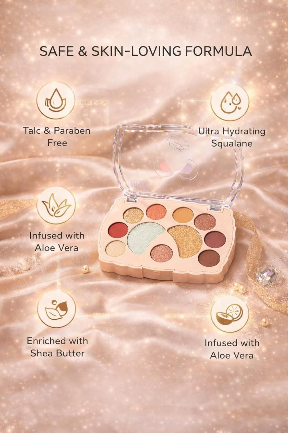 Eyeshadow Palette Shimmer & Glitter Shades �(Pack of 1)