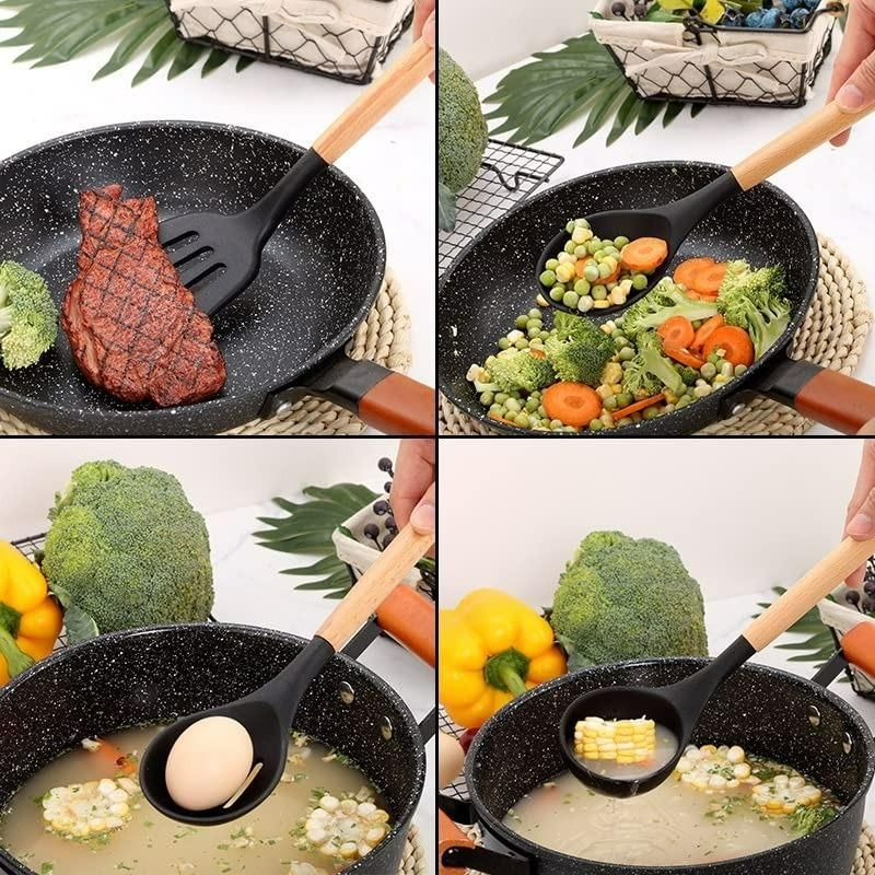 Silicone Cooking Utensils Set of 11pcs with Holder