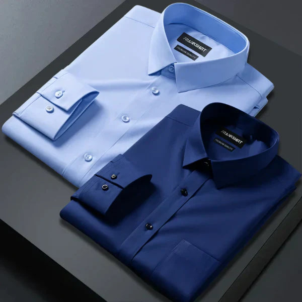 Men's Formal Regular Fit Cotton Full Sleeve Shirt - Sky Blue & Navy Blue Combo